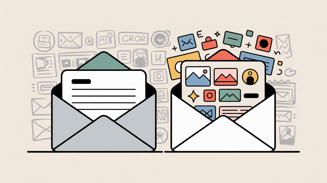 Professional clean email design versus spammy cluttered email comparison